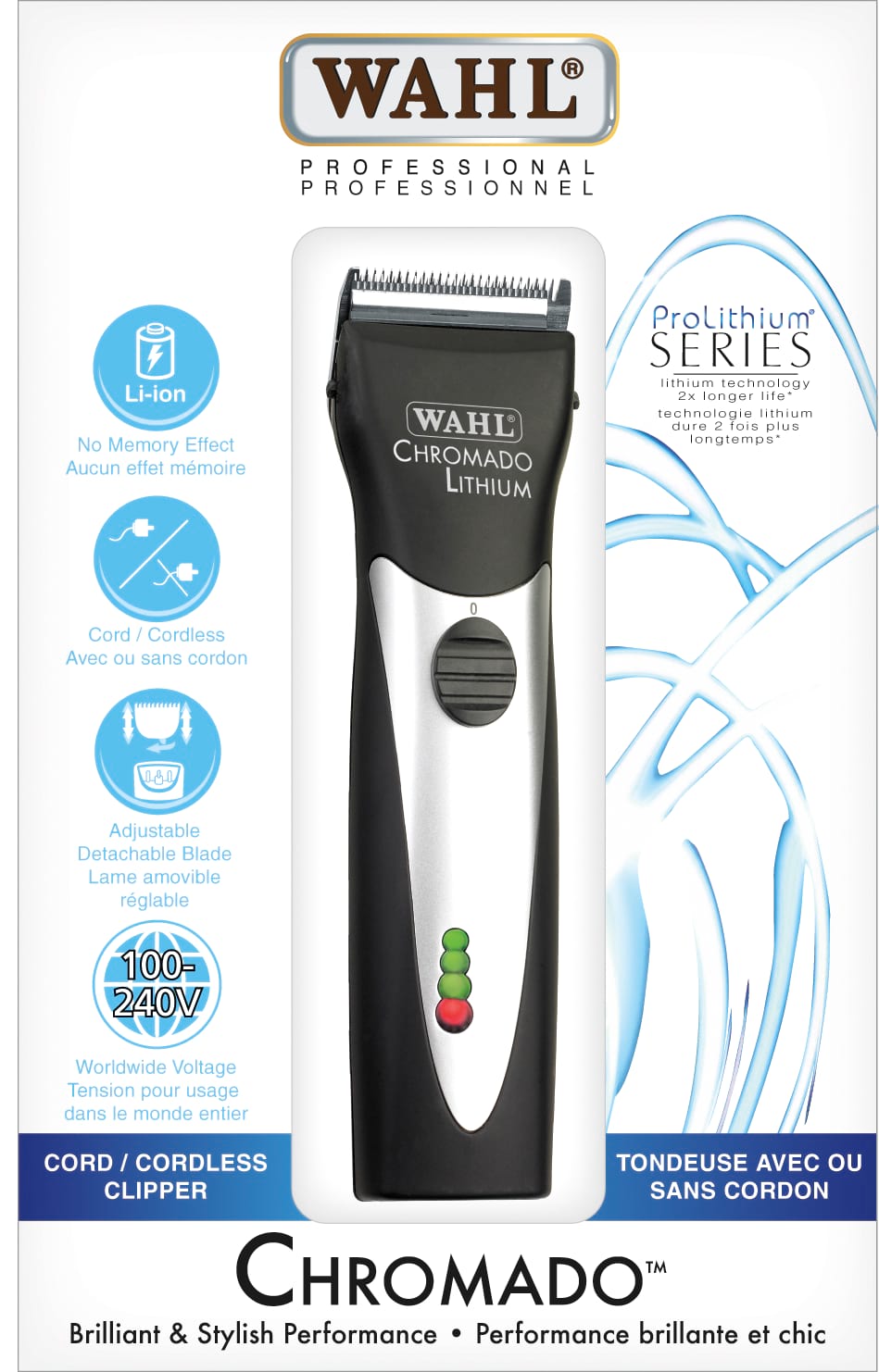Wahl Chromado Cord or Cordless Lithium Ion Professional Clipper  56337 -