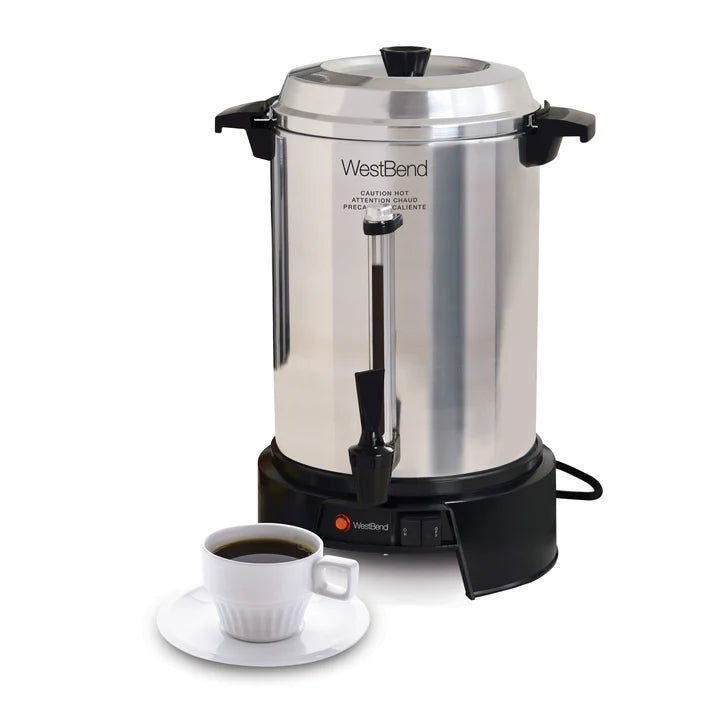 West Bend 13500 Highly-Polished Aluminum Commercial Coffee Urn