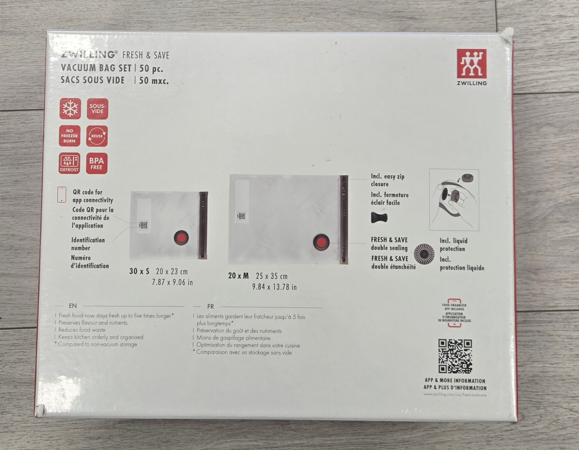 ZWILLING,Fresh & Save,Vacuum bag set, 50pcs