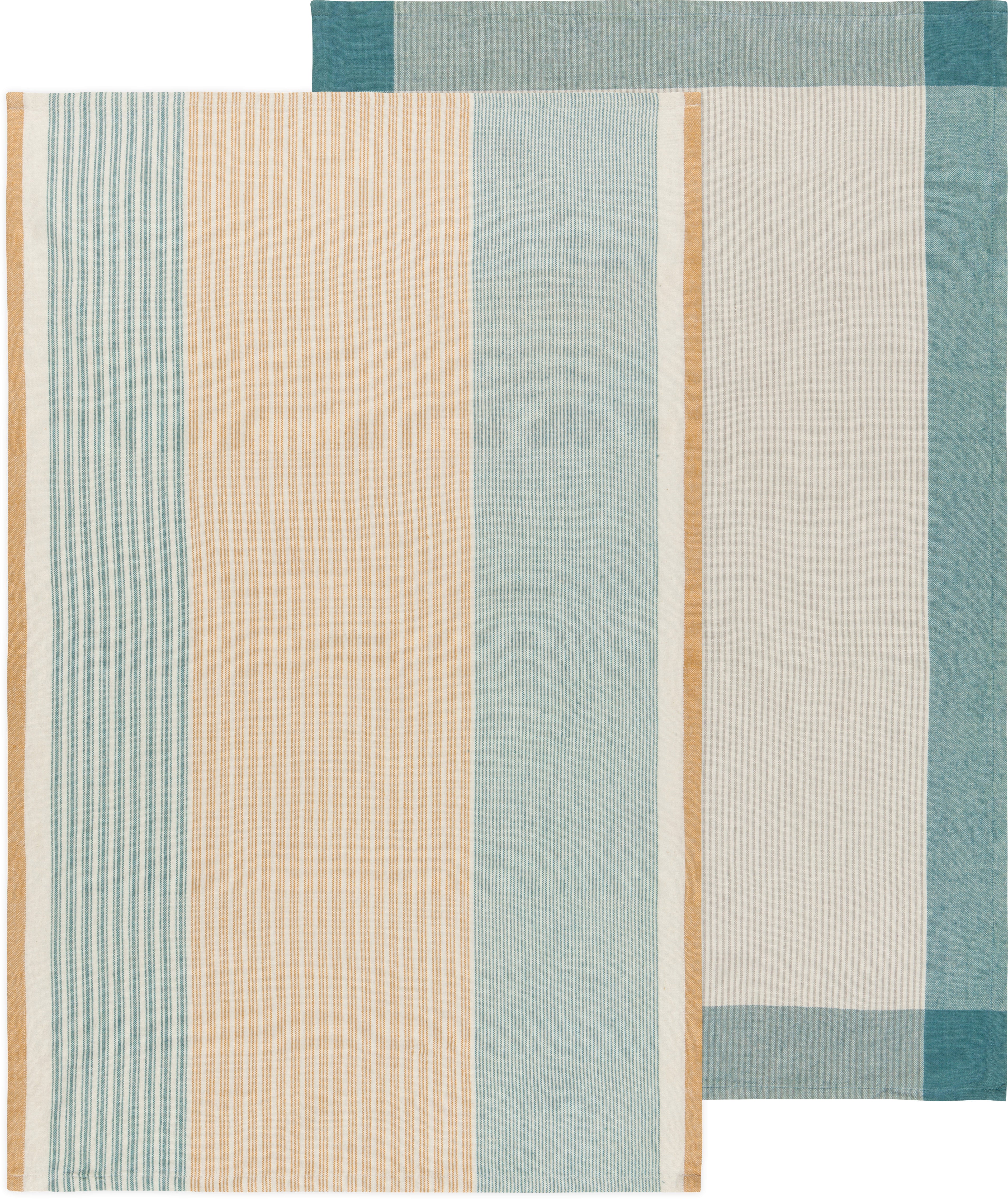 Heirloom Tea Towel Set of 2 Stripe/Lagoon