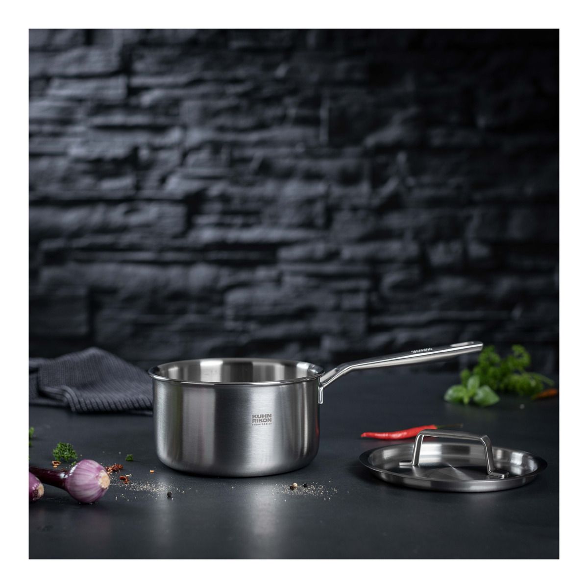 Kuhn Rikon -CULINARY FIVEPLY SET · Saucepan 1.7L + Pot 3.4 L + Frypan Ø 24 cm (coated)
