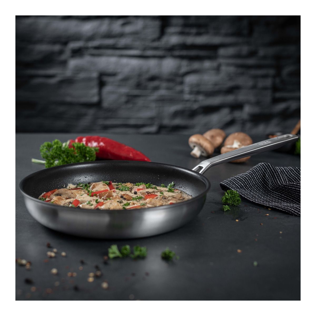 Kuhn Rikon -CULINARY FIVEPLY SET · Saucepan 1.7L + Pot 3.4 L + Frypan Ø 24 cm (coated)