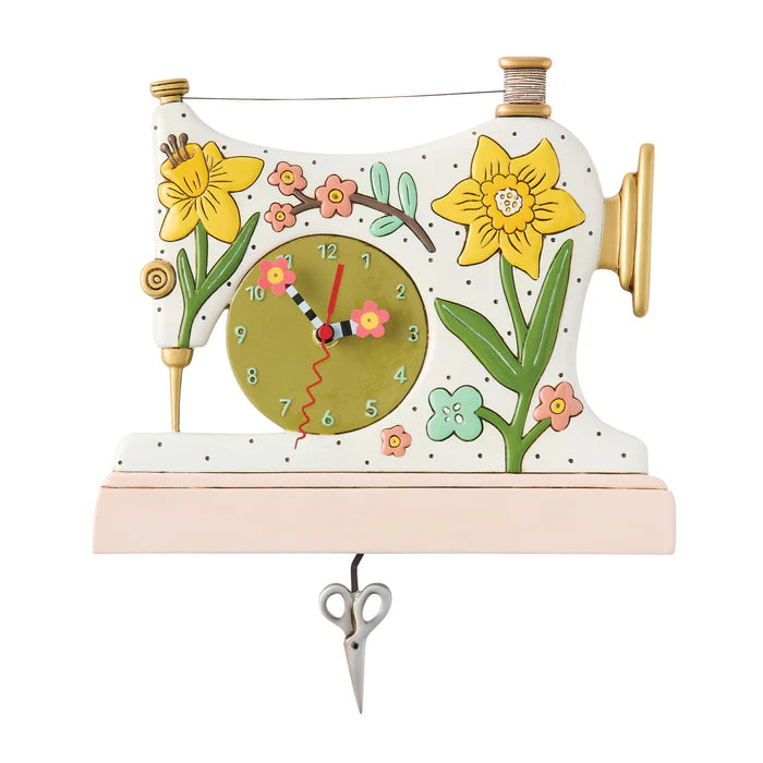 Enesco Snip and Stitch Sewing Machine Wall Clock