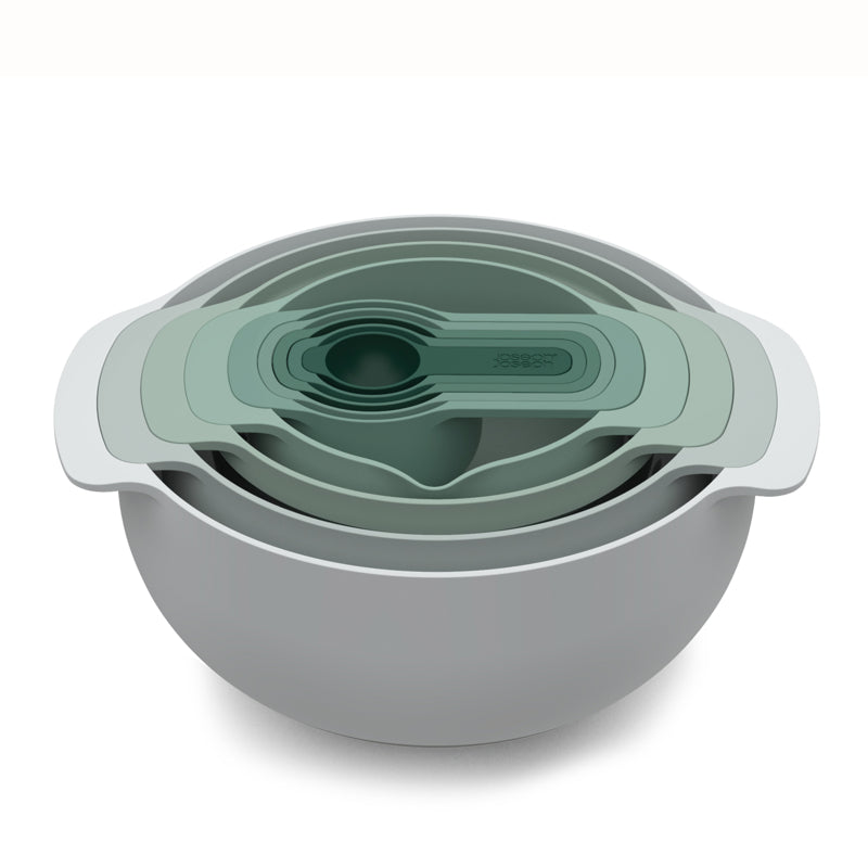 Joseph Joseph Nest™ 9 Plus Food Preparation Set – Space-Saving Sage Colours