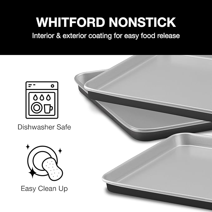 Cuisinart - Lot de 3 grandes plaques de cuisson antiadhésives 
