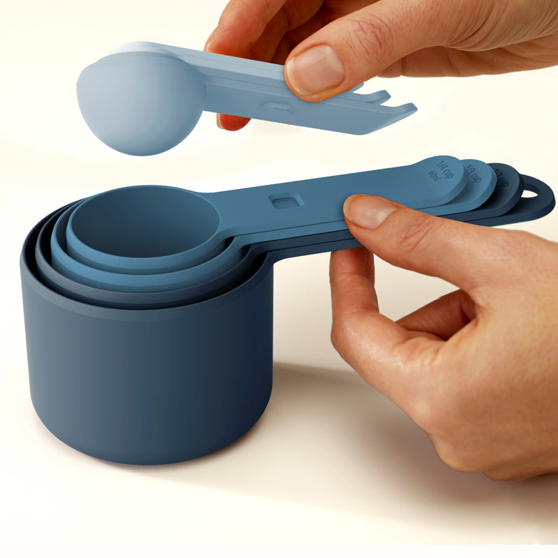 Joseph Joseph Nest™ Measuring Cup & Spoon Set – 8-Piece Space-Saving Blue Set