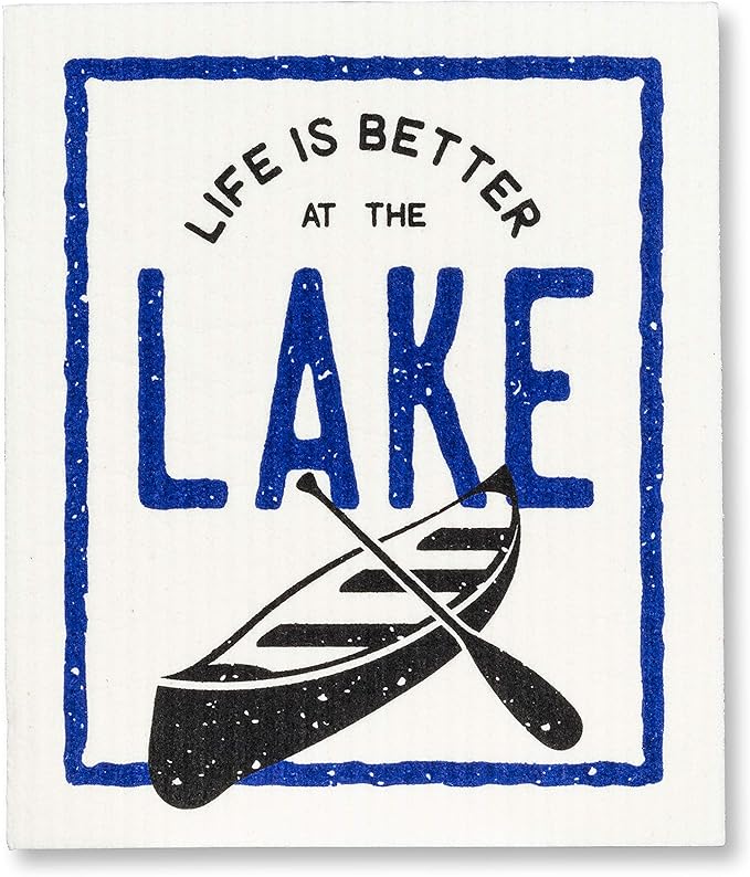 Better at Lake Swedish Dishclot - Set of 2 - 6.5x8"