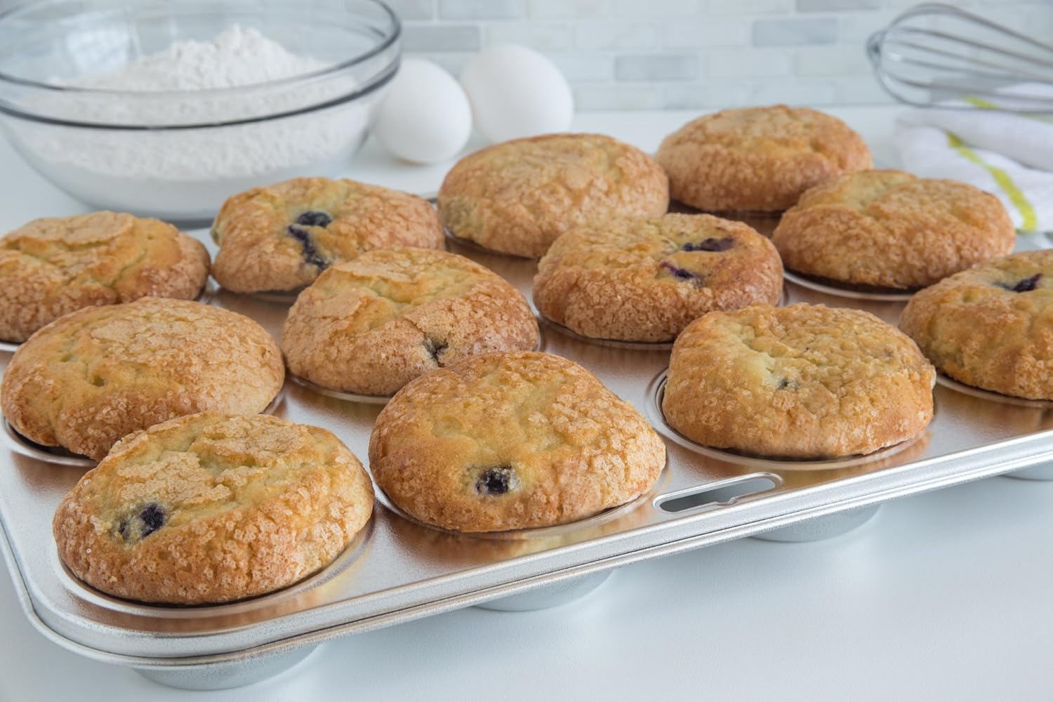 Stainless Steel 12-Cup Muffin & Cupcake Pan – Dishwasher Safe