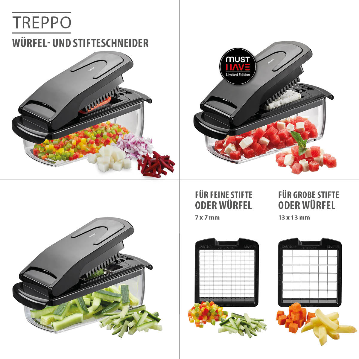 GEFU Cube & Stick Cutter with Container & Lid – TREPPO