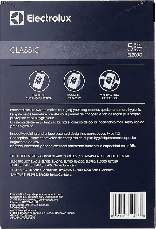 Aspirateur à papier classique Electrolux EL200G s, 5 sacs par boîte