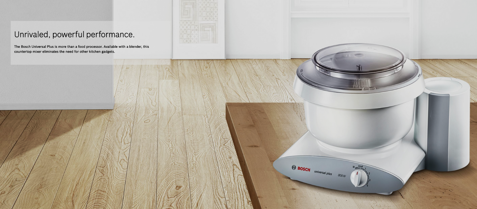 Bosch Universal Plus Kitchen Mixer sitting on a table