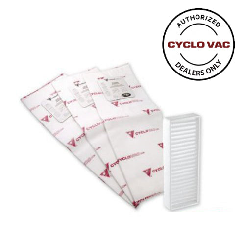 VACUUM BAG, 3 PK CYCLOVAC GS310 (PLUS FILTER HEPA FILTER # TDSAC83)   TDSAC33C