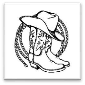 Cowboy Boots & Hat  Dishcloth
