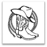 Cowboy Boots & Hat  Dishcloth