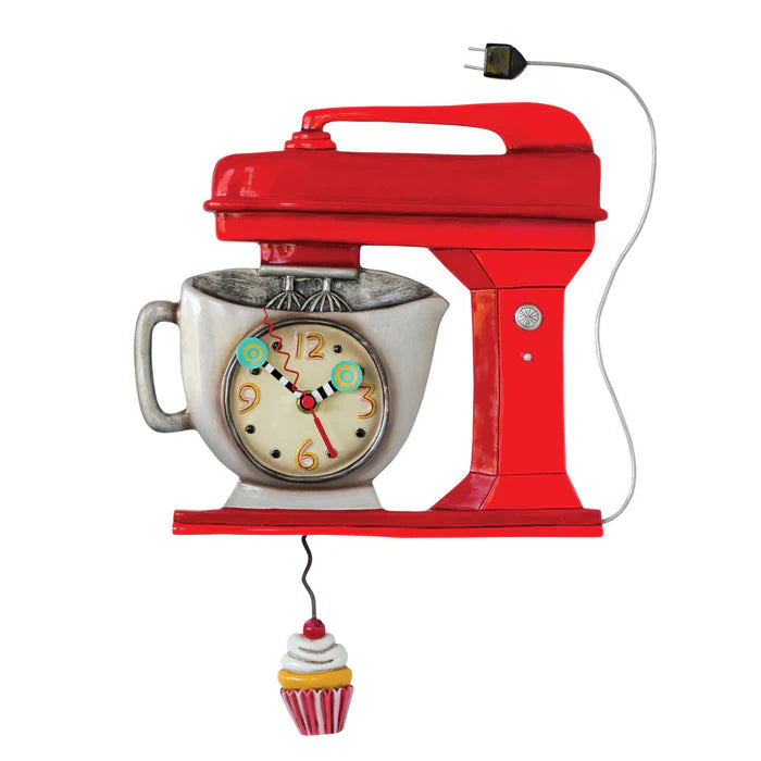 Enesco Vintage Red Mixer Clock