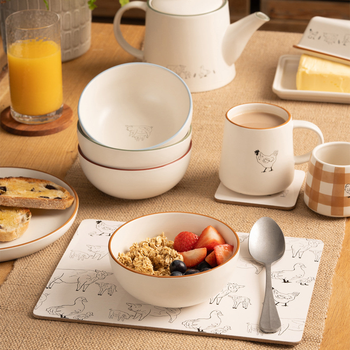 Woodbury Lane Cereal Bowl Pig