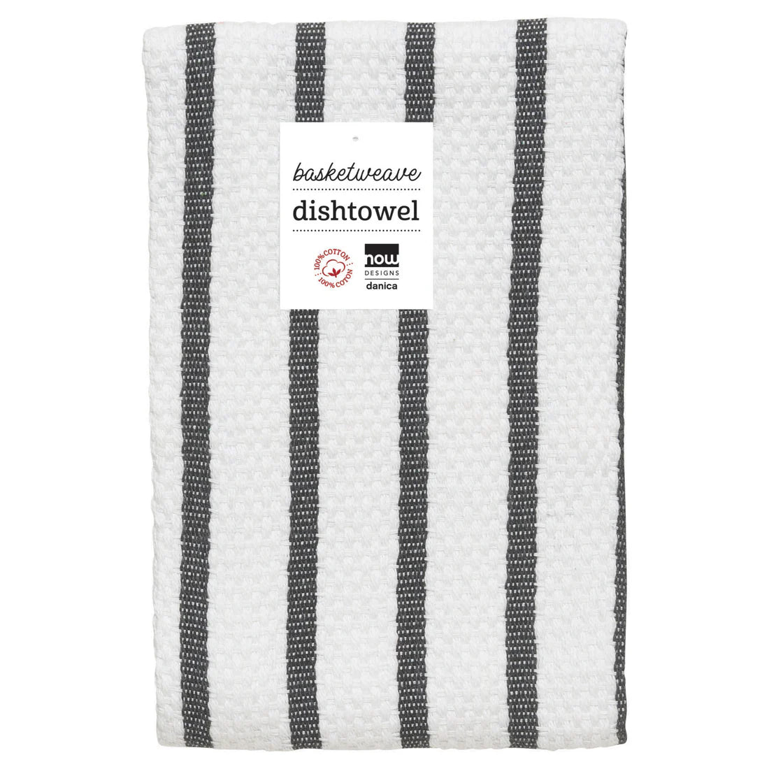 Danica Basketweave Black Dishtowel