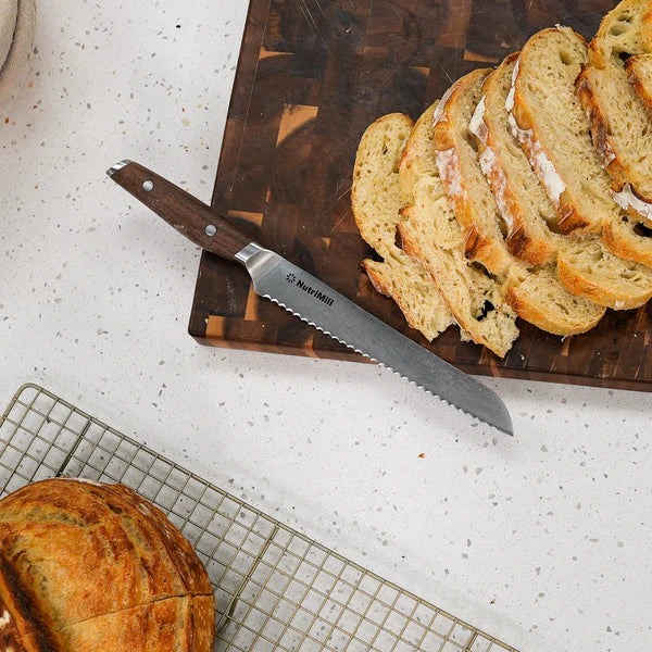 NEW! Nutrimill 8" Bread Knife with Walnut Handle