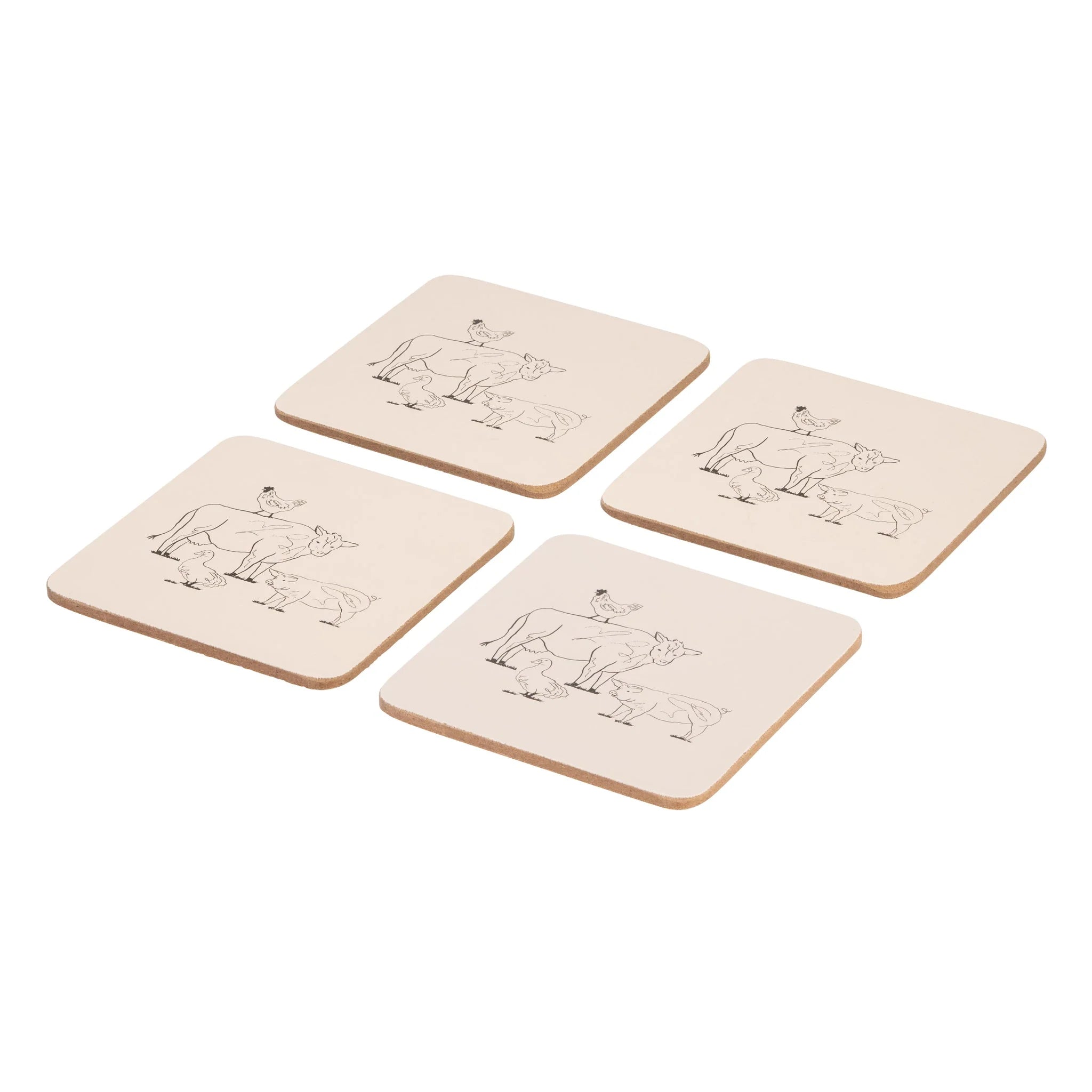 Woodbury Lane Coasters – Set of 4 Animal Designs