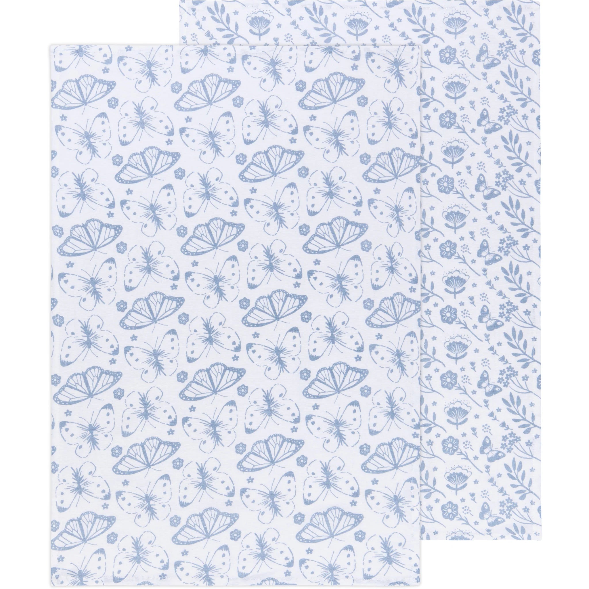 Now Designs by Danica Morning Meadow Slate Blue Floursack Dishtowels – Set of 2