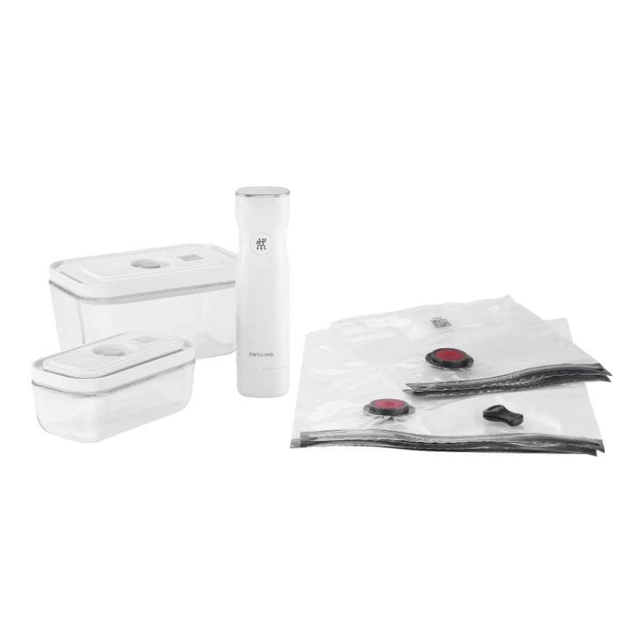 Zwilling J. A. Henckels Fresh & Save Starter Set - Includes Vacuum Pump, Small & Medium Glass Containers & Storage Bags