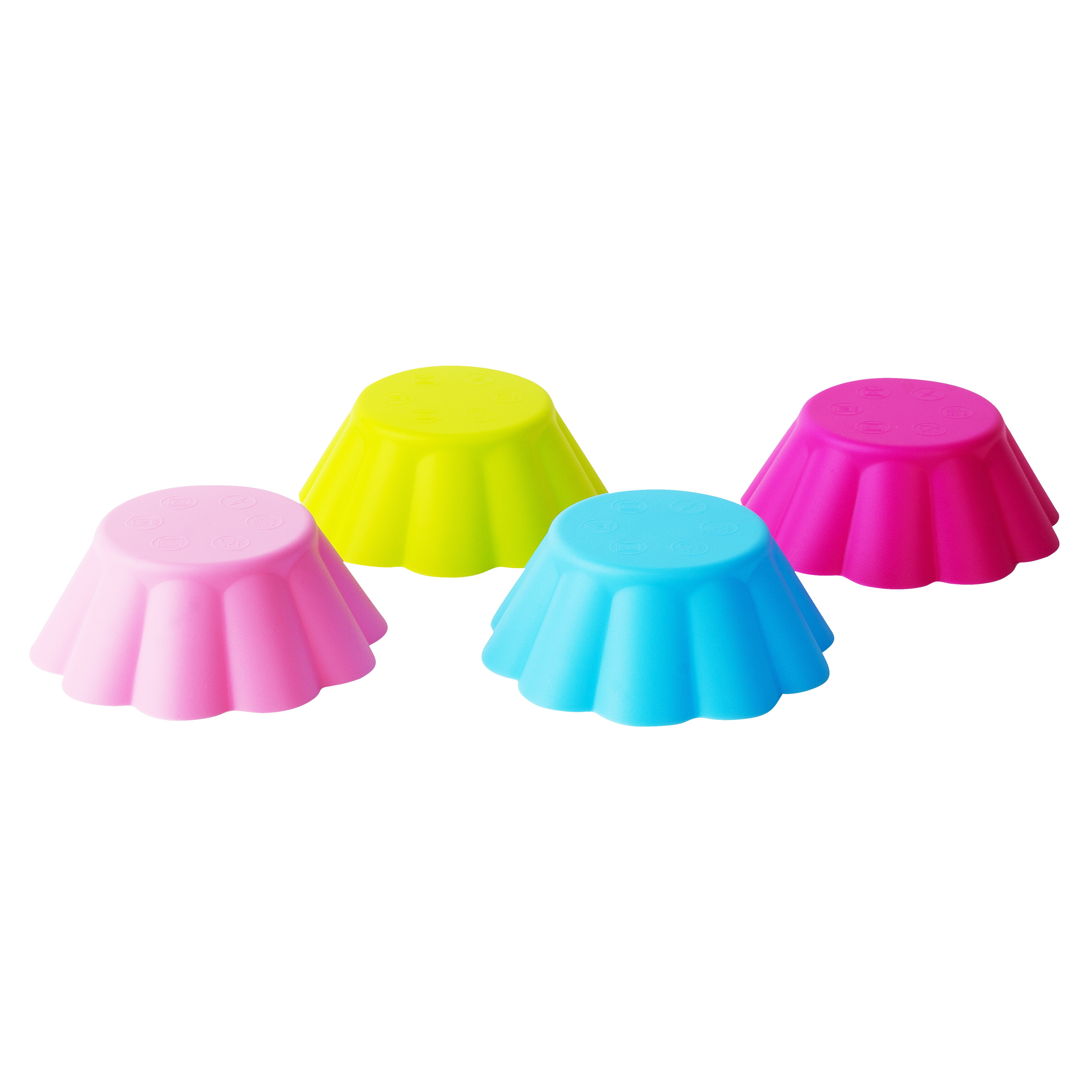 Bakelicious BAKE EAT & SMILE Scalloped Shaped Cupcake Liners - Asst Colours - Silicone