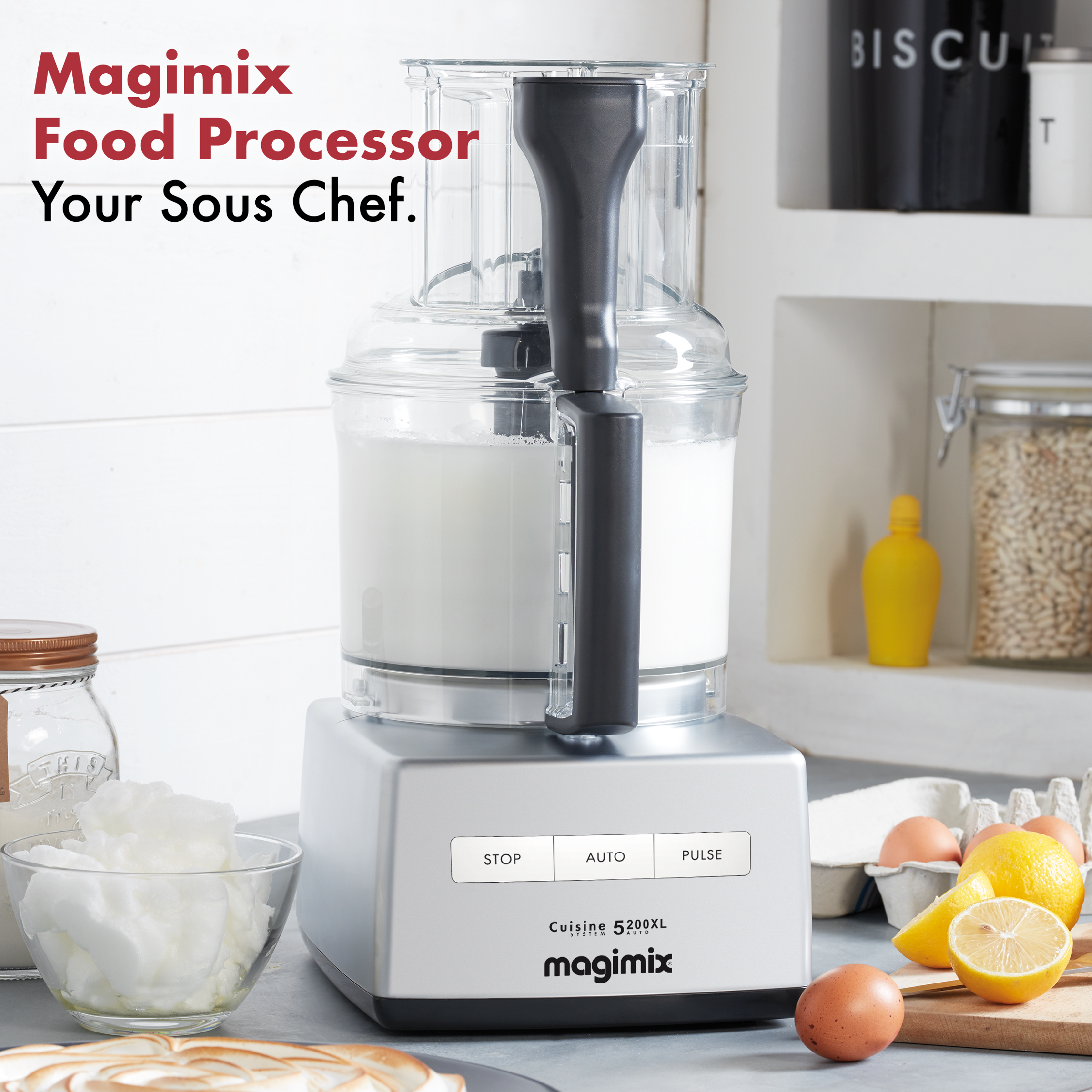 Robot culinaire Magimix 16 tasses 5200XL Chrome Conçu et fabriqué en France