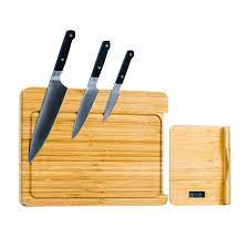 Nutrimill Bamboo Cutting Board with Nested Digital Scale 758360 - 11" X 15"