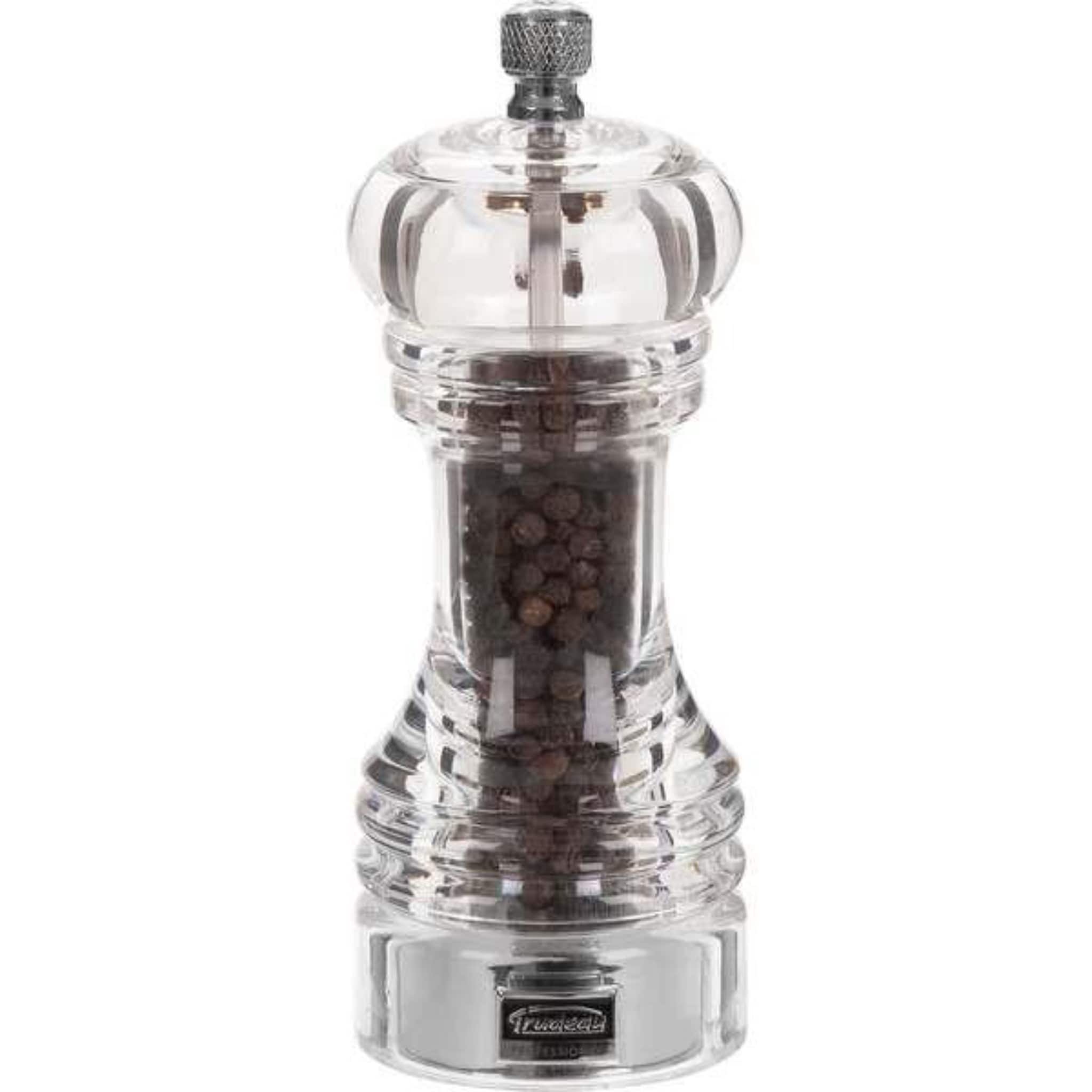 Professional 6-inch Pepper Mill in Crystal Clear Acrylic Finish
